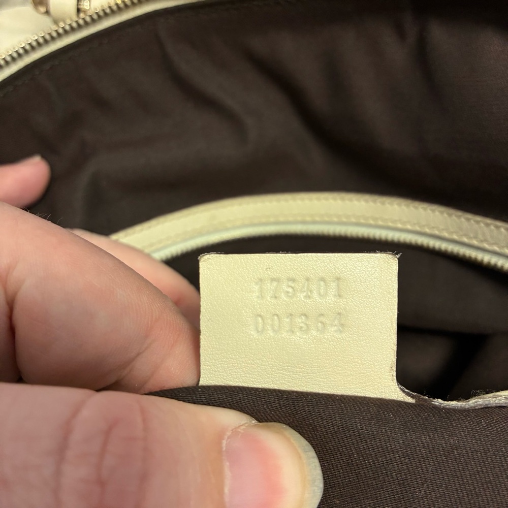 Gucci Britt Boston Cream Leather Women's Bag - Picture 8 of 12